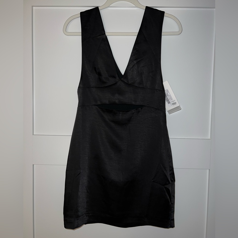 Satin Cut-Out Mini Dress